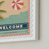 "The Beach Wedding Sign - CUSTOM REQUEST" - Art Print in Catalina by Tanya Lee of Frooted Design - Frame Close-up