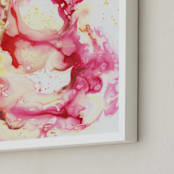 "Yupo Study Five" - Art Print in Flame Pink by Emily Magone - Frame Close-up