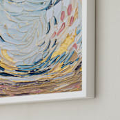"Beach Study No.2" - Art Print in Coral by Stephanie Carignan - Frame Close-up