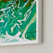 "Waterfall Swirls" - Art Print in Turquoise blue by Debra Butler - Frame Close-up