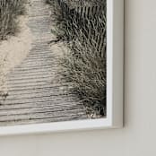 "Grassy Beach" - Art Print in Sandy Neutrals by Michelle Jean - Frame Close-up