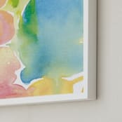 "Floating Color Globes" - Art Print in Earth Sky Blue by Deborah Velasquez - Frame Close-up