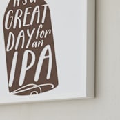 "Great IPA" - Art Print in Hickory by Jessie Steury - Frame Close-up