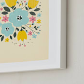 "Summer Days" - Art Print in Ivory by TM Stationery - Frame Close-up