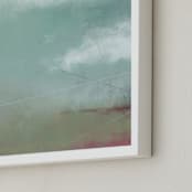 "Finding Time" - Art Print in Sky Blue by Amy Moen - Frame Close-up