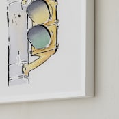 "At The Light" - Art Print in Light  by Michelle Waldie - Frame Close-up