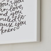 "Because you knew" - Art Print in warm grey by Phrosné Barwood - Frame Close-up