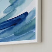 "Rain Series l" - Art Print in Blue Rain by Chelsey Scott - Frame Close-up