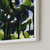 "In The Garden Sunshine" - Art Print in Garden Blue by Michelle Waldie - Frame Close-up