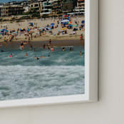 "Beach IV" - Art Print in Sky Blue by Jennifer Little - Frame Close-up
