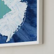 "New Jersey in Paint" - Art Print in Jersey Blue by Denise Wong - Frame Close-up