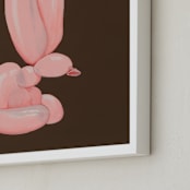 "Pink Bunny" - Art Print in peachy pink by J. Wink - Frame Close-up