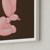 "Pink Bunny" - Art Print in peachy pink by J. Wink - Frame Close-up