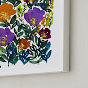 "hand painted flowers_5e" - Art Print in purple by Ramoncita - aticnomar - Frame Close-up