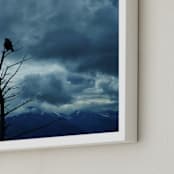 "Crows" - Art Print in grey day by XL - Frame Close-up