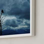 "Crows" - Art Print in grey day by XL - Frame Close-up