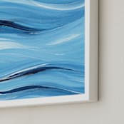 "Uneasy" - Art Print in Ocean Blue by Chelsey Scott - Frame Close-up