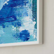 "Ocean Breeze" - Art Print in Ocean Blue by Ilana Greenberg - Frame Close-up