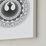 "Rebel Mandala" - Art Print in Space Black by The Tattered Traveler - Frame Close-up