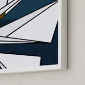 "FACETED FIRE SIGNS - ARIES" - Art Print in Starry Night by Linda Misiura - Frame Close-up