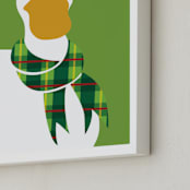 "Hipster Duck" - Art Print in Green by Mayel - Frame Close-up