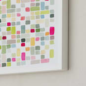 "Pink and Gray Squares" - Art Print in Magenta by Yao Cheng Design - Frame Close-up