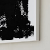 "Back in Black" - Art Print in Black and White by Ilana Greenberg - Frame Close-up