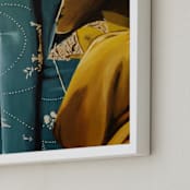 "Weathered Home" - Art Print in Deep Teal by Erin Niehenke - Frame Close-up