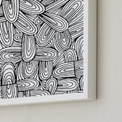 "doodle patterned" - Art Print in black by Ramoncita - aticnomar - Frame Close-up