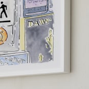 "At The Crosswalk" - Art Print in Light by Michelle Waldie - Frame Close-up