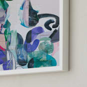 "Greens and Pinks" - Art Print in Emerald Green by Erin McCluskey Wheeler - Frame Close-up