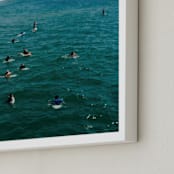 "Beach III" - Art Print in Sea Green by Jennifer Little - Frame Close-up