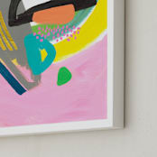 "In the Perfect Mood" - Art Print in Cotton Candy Pink by Jennifer McCully - Frame Close-up