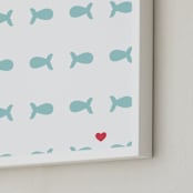 "The Only Fish For Me" - Art Print in Tropical Sea by Ling Wang - Frame Close-up