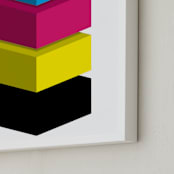"CMYK" - Art Print in Cyan by King Richard IX - Frame Close-up