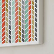 "Knit One Purl Two" - Art Print in Modern Hues by Linda Misiura - Frame Close-up