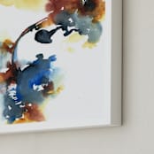 "Indigo Earth I" - Art Print in Indigo by Sonal Nathwani - Frame Close-up