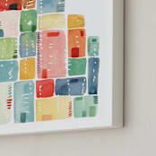 "Rectangles Stacked" - Art Print in Apple Red by Yao Cheng Design - Frame Close-up