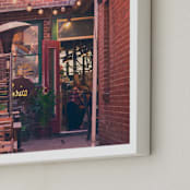 "Brick Hideaway" - Art Print in Brick Red by Erin Niehenke - Frame Close-up