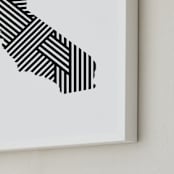 "State Lines, California" - Art Print in Black by Owl and Toad - Frame Close-up