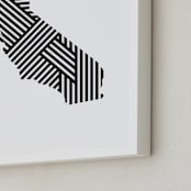 "State Lines, California" - Art Print in Black by Owl and Toad - Frame Close-up