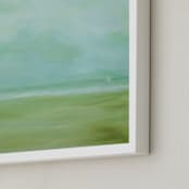 "A Day Away" - Art Print in chartreuse green by Debra Butler - Frame Close-up