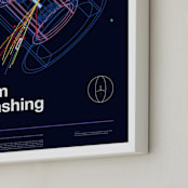 "Atom Smashing" - Art Print in Deep Space Blue by Tyler Tea - Frame Close-up