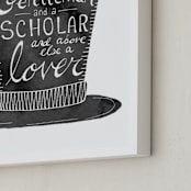 "Gentleman & Scholar" - Art Print in Asphalt by Marta Berk - Frame Close-up