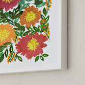 "hand painted flowers_5c" - Art Print in green by Ramoncita - aticnomar - Frame Close-up