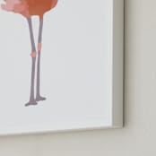 "Fla-la-mingo back" - Art Print in Flamingo Pink by Johanna Phillips Huuva - Frame Close-up