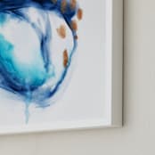 "Blue Flowing Watercolor" - Art Print in Ocean Blues by Amy Lighthall - Frame Close-up