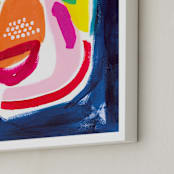 "Lake at Sunset" - Art Print in Lake Blue by Jennifer McCully - Frame Close-up