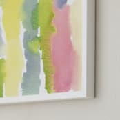 "Bands of Colored Sky" - Art Print in Early night sky blue by Deborah Velasquez - Frame Close-up