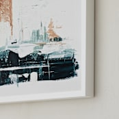 "Harbor's Edge" - Art Print in Harbor Teal by Karen Kaul - Frame Close-up